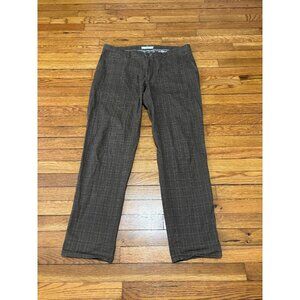 Brax Pants Mens 38x32 Brown Plaid Fabio Slim Fit Chino Stretch European Flat